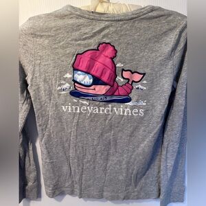 🎿 Vineyard Vines "Send It" Snowboard Whale Long Sleeve Tee 🎿 Youth SM Preppy